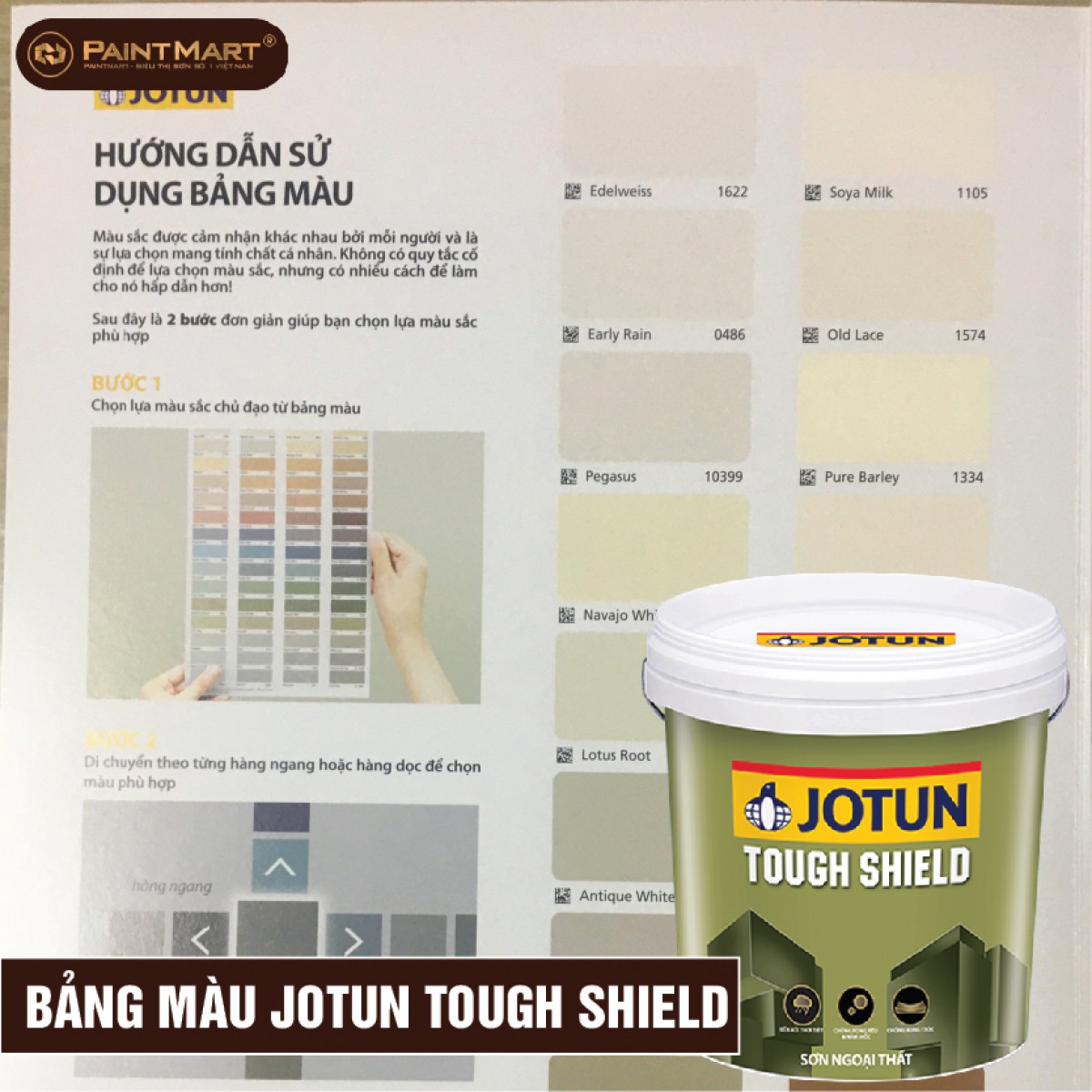 Sơn Ngoại Thất Jotun Tough Shield là sản phẩm sơn cao cấp với khả năng chống thời tiết tuyệt vời. Với sự kết hợp hoàn hảo giữa tính năng và thẩm mỹ, sản phẩm này sẽ giúp nhà bạn trông đẹp và bền vững hơn.