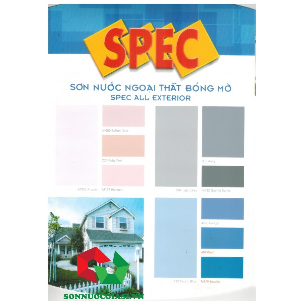 Bảng Màu sơn Ngoại Thất Spec sẽ cho bạn nhiều lựa chọn để tạo nên màu sắc lung linh cho ngôi nhà của bạn. Hãy xem hình ảnh liên quan để tìm kiếm màu yêu thích và làm mới ngôi nhà của bạn.