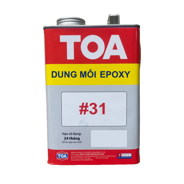 Dung môi epoxy TOA #31: Dung môi epoxy TOA #31 là sản phẩm thích hợp để sử dụng cho các bề mặt sàn bê tông hoặc bề mặt bị ẩm ướt. Hãy xem hình ảnh để thấy cách dung môi epoxy TOA #31 tạo ra một bề mặt đẹp, chống trơn trượt và bảo vệ bề mặt khỏi mọi tác động.
